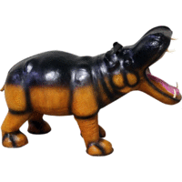 Handmade Paper Mache Leather Big Hippo Figurine