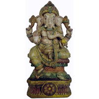 Hindu God Ganesha Big Statue - 3 Ft tall Handmade Antique looking