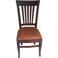 Hand Carved Teak Wood Leather Dining Chairs - Set of 6