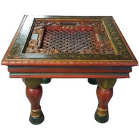 Handmade  Hand Painted Wooden Carved traditional Coffee Table