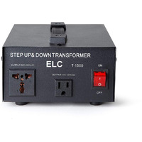 ELC T-1500 1500-Watt Voltage Converter Transformer - Step Up/Down - 110V/220V - Circuit Breaker Protection