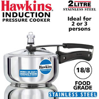 Hawkins Stainless Steel B25 Pressure cooker, 2 Litre, Silver