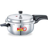 Prestige 5L Alpha Deluxe Induction Base Stainless Steel Deep Pressure Pan, 5.0-Liter