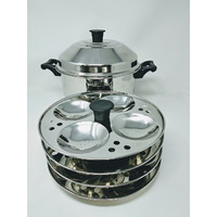 Tabakh Multi Purpose 4-Rack Stainless Steel Idli Cooker With Stand (Small)