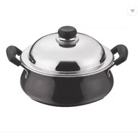 Vinod Black Pearl Plus Handi 3.8 L with Lid (Hard Anodised, Non-stick, Induction Bottom)