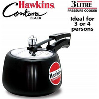 Hawkins CB30 Hard Anodised Pressure Cooker, 3-Liter, Contura Black