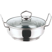 Vinod Cookware Stainless Steel Kadai with Lid 2.7 Liters