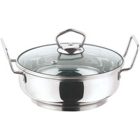 Vinod Cookware Induction Friendly Kadai With Glass Lid Silver 2 Litres
