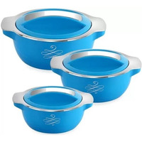 Cello Silvo Insulated Hotpot 3 Pcs Set Pack of 3 Thermoware Casserole Set (500 ml, 1000 ml, 1500 ml)