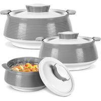 MILTON Casserole Venice 3 Pcs Set Hotpot (1000ml, 1500ml and 2000ml) Grey