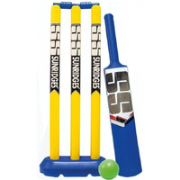 SS Junior Plastic Cricket Set, (1 Bat, 3 Wickets, 1 Wicket Base, 2 Bails, 1 Ball) for Kids Age 4-7 Yrs