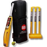 SS Composite Plastic Cricket Set with Premium Kit Bag, (1 Full Size Bat, 3 Wickets, 1 Wicket Base, 2 Bails, 1 Tennis Ball)      filler