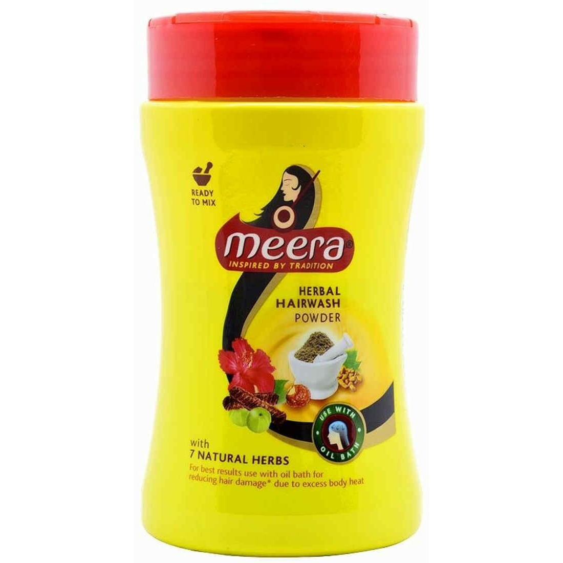 Meera Herbal Hairwash Powder With 7 Natural Herbs - 120g -
