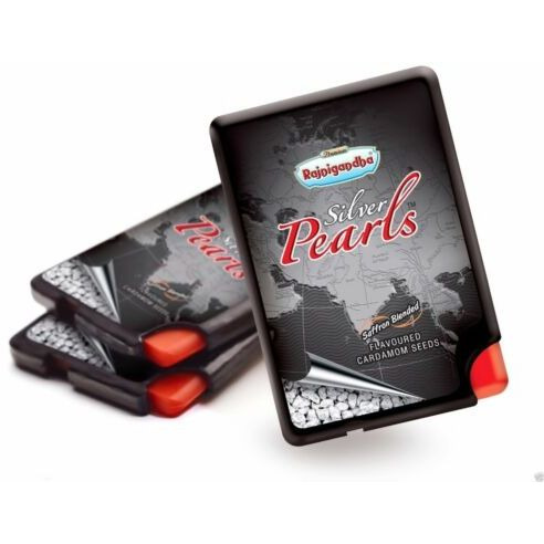3 X Rajnigandha Silver Pearls Saffron Cardamom Flavored Mouth Freshener