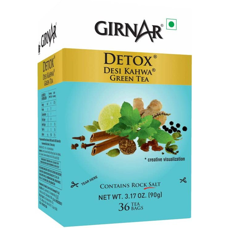 Girnar Detox Green Tea, (36 Teabags)