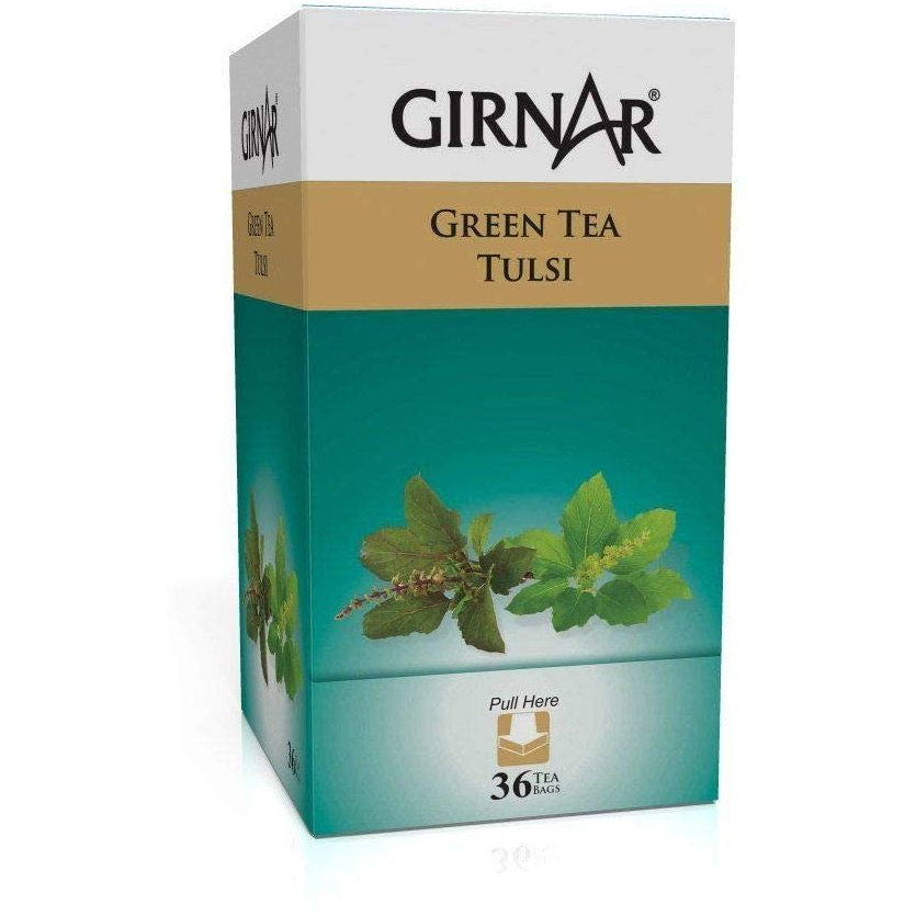 Girnar Green Tea Tulsi - 36 Tea Bags X 2 Packs