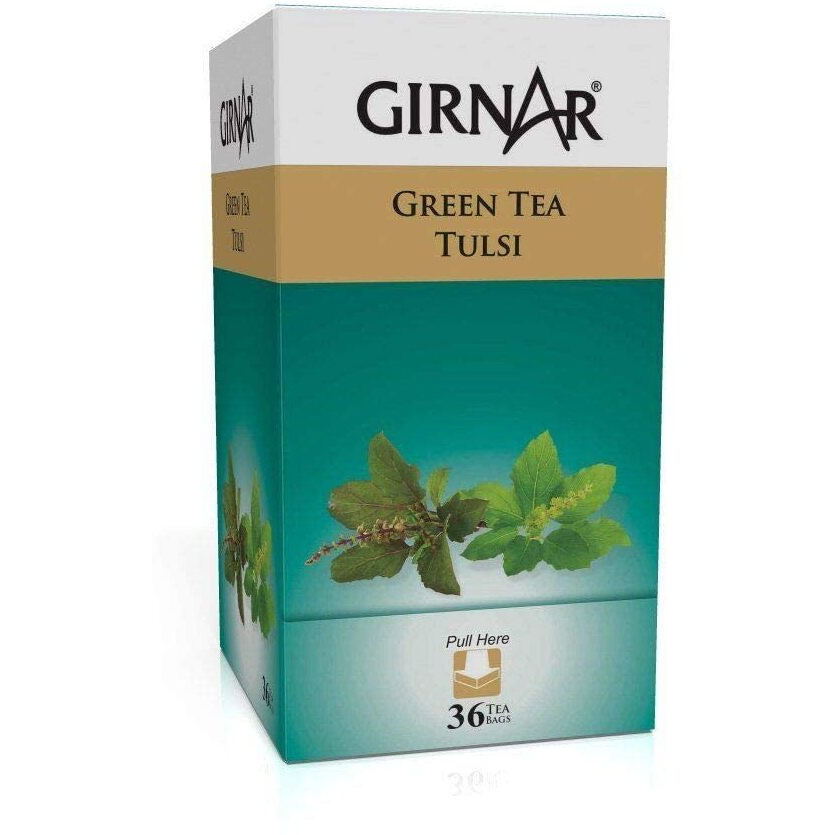 Girnar Green Tea Tulsi - 36 Tea Bags X 2 Packs