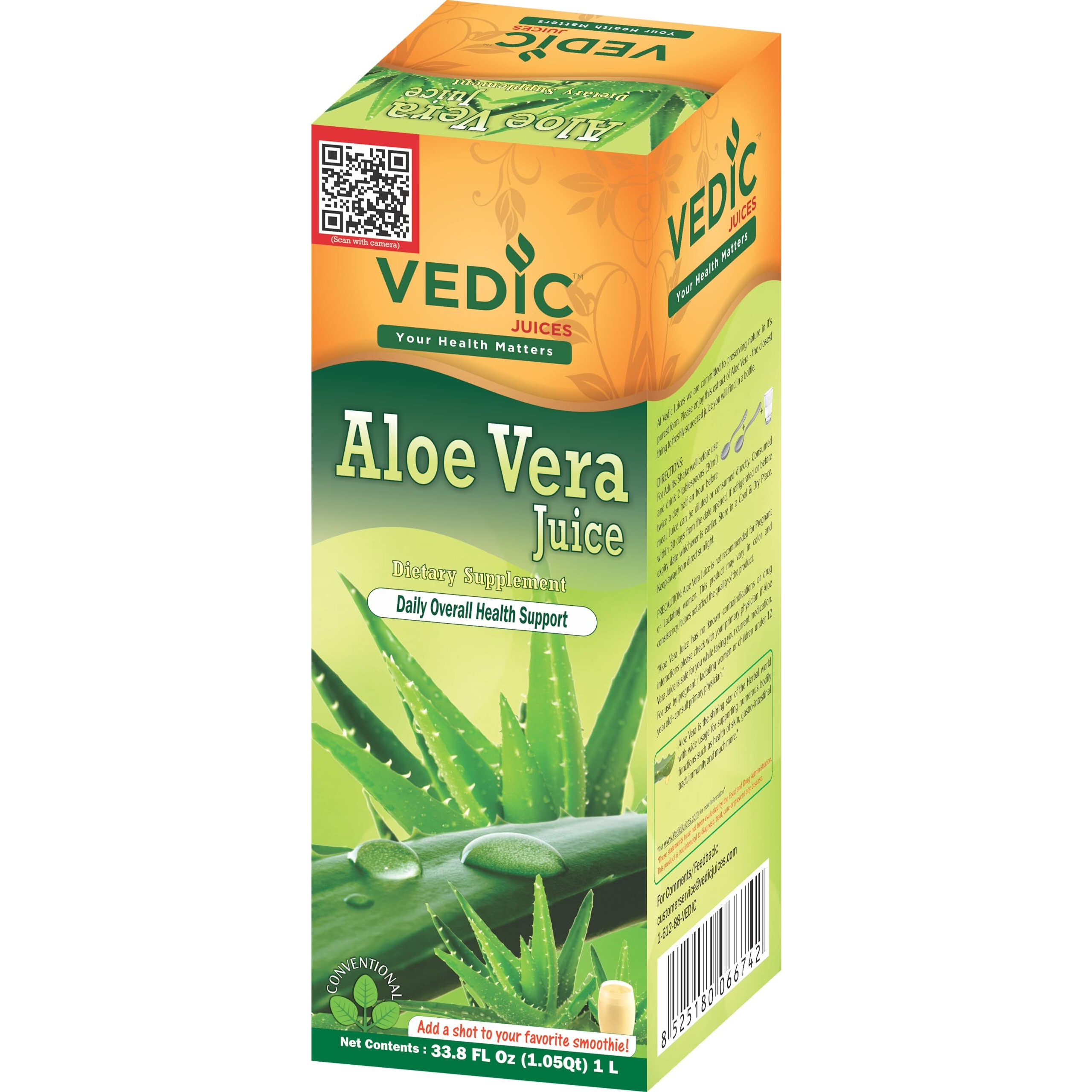 Vedic Aloe Vera Juice | Daily Overall Health Support 1L