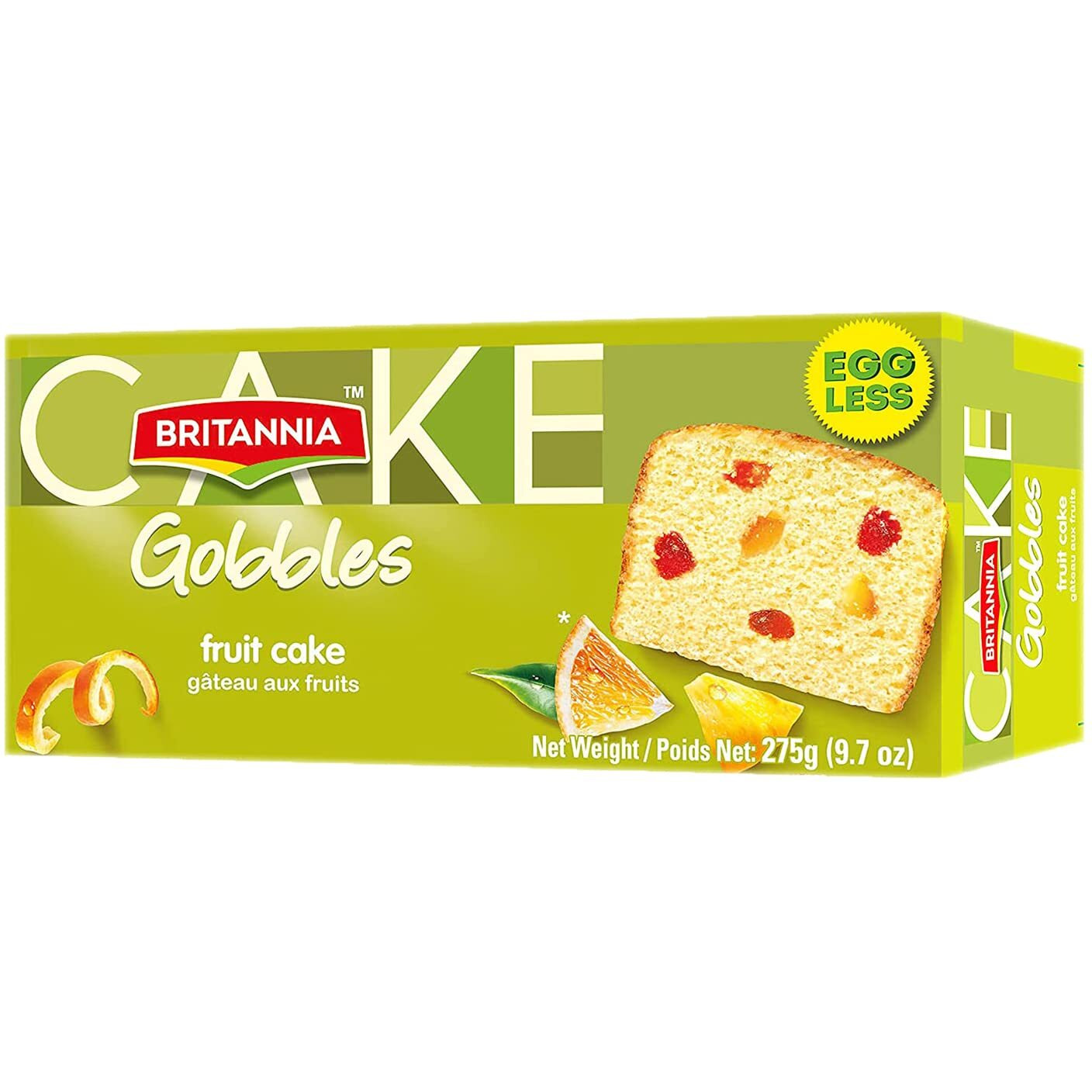 Britannia Gobbles Egg Less Fruit Cake 9.7oz (275g) - (Pack of 1)