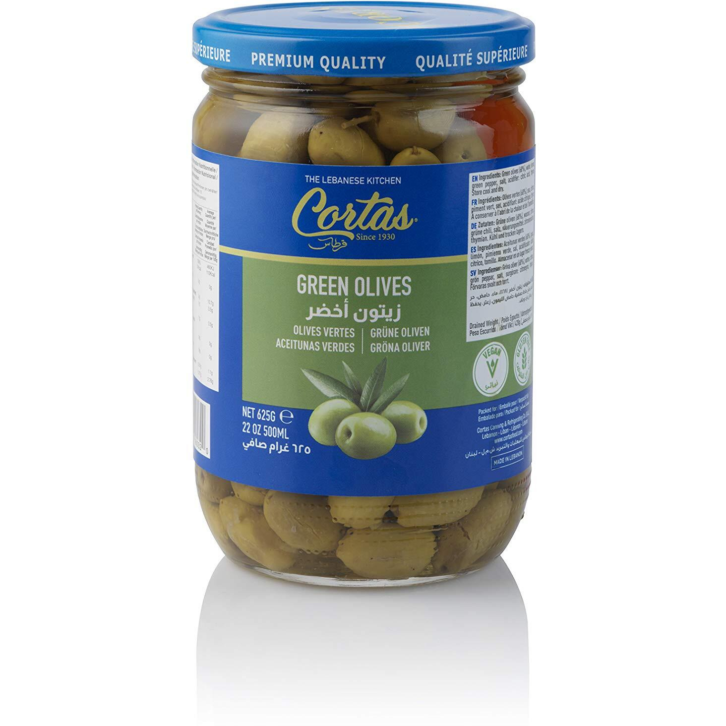 Cortas Green Olives With Thyme 22 Oz