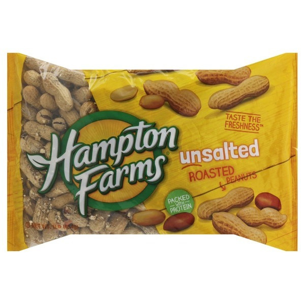 Hampton Farms Un-Salted Roasted Peanuts- 1 lb