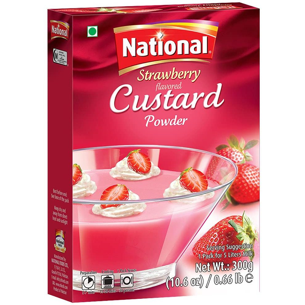 National Custard Powder- Strawberry Flavor 300 gms