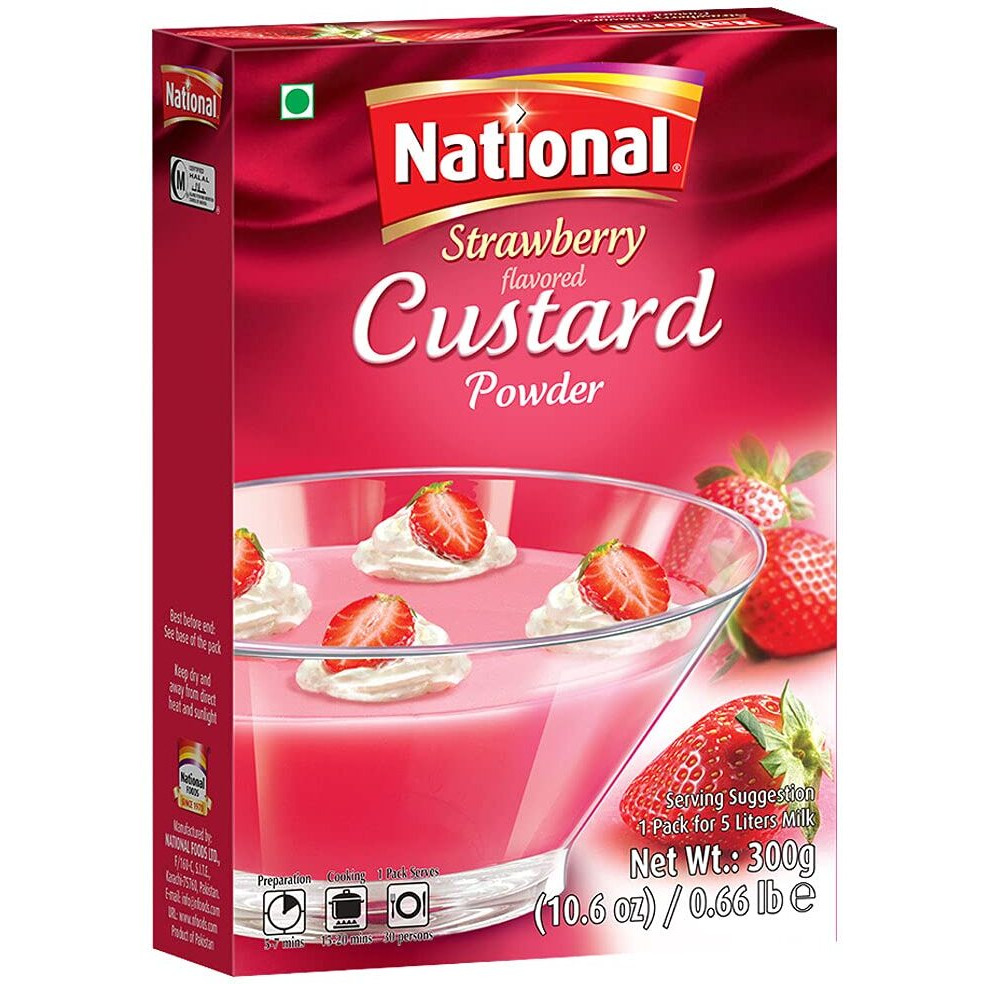 National Custard Powder- Strawberry Flavor 300 gms