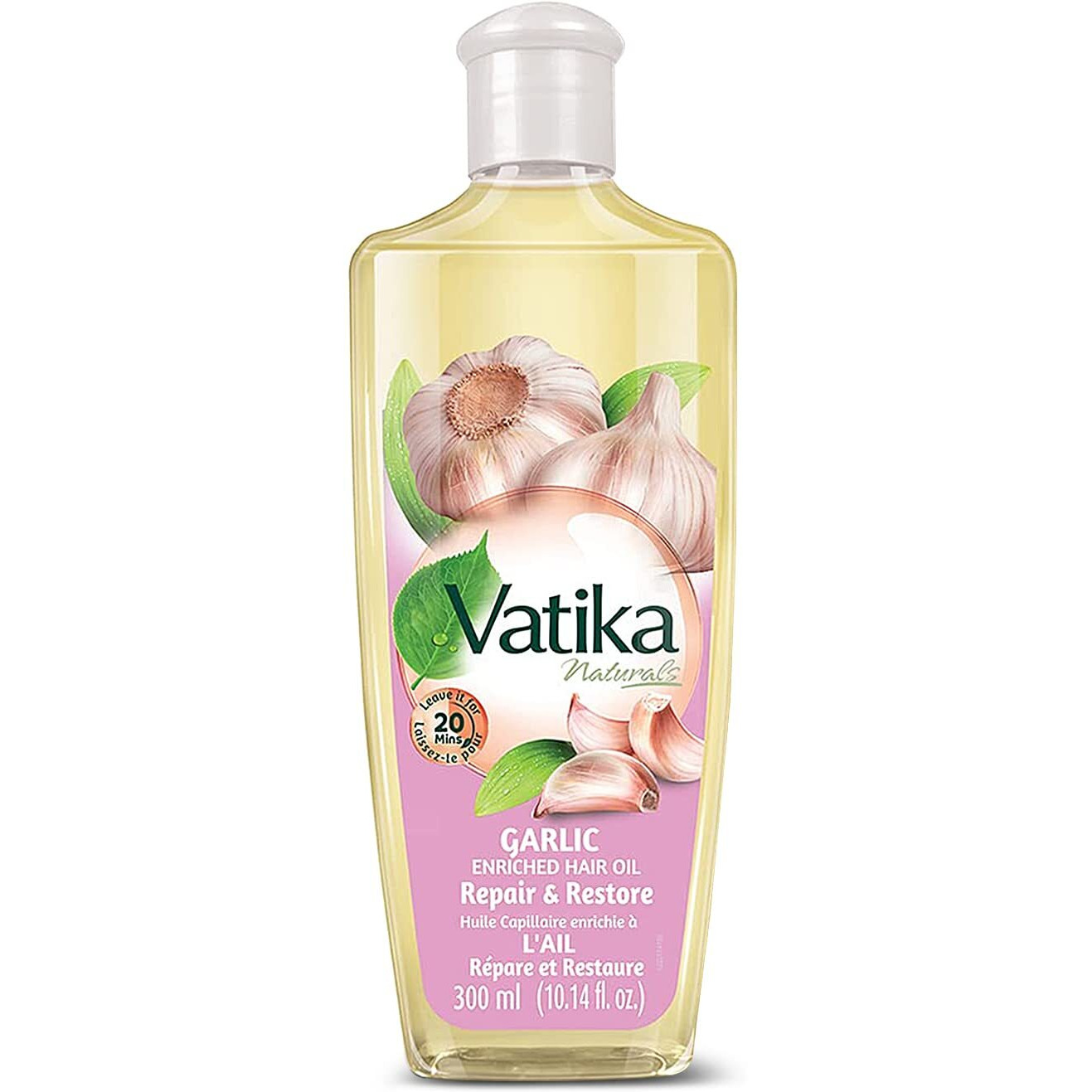 Dabur Vatika Naturals Enriched Hair Oil, Natural Moisturizing, Strengthening & Hair Oil Serum for Healthy Scalp, Nourishing Hair Oil for Soft, Manageable, Smooth & Silky Hair From Root to Tip (Garlic)
