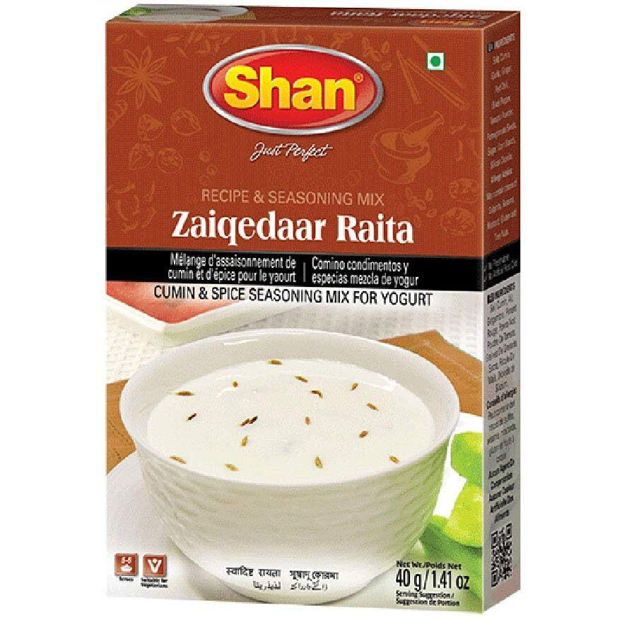 Shan Zaiqedaar Raita Recipe and Seasoning Mix 1.41 oz (40g) - Cumin and Spice Seasoning for Yogurt Powder )) (1.41 Ounce (Pack of 1))