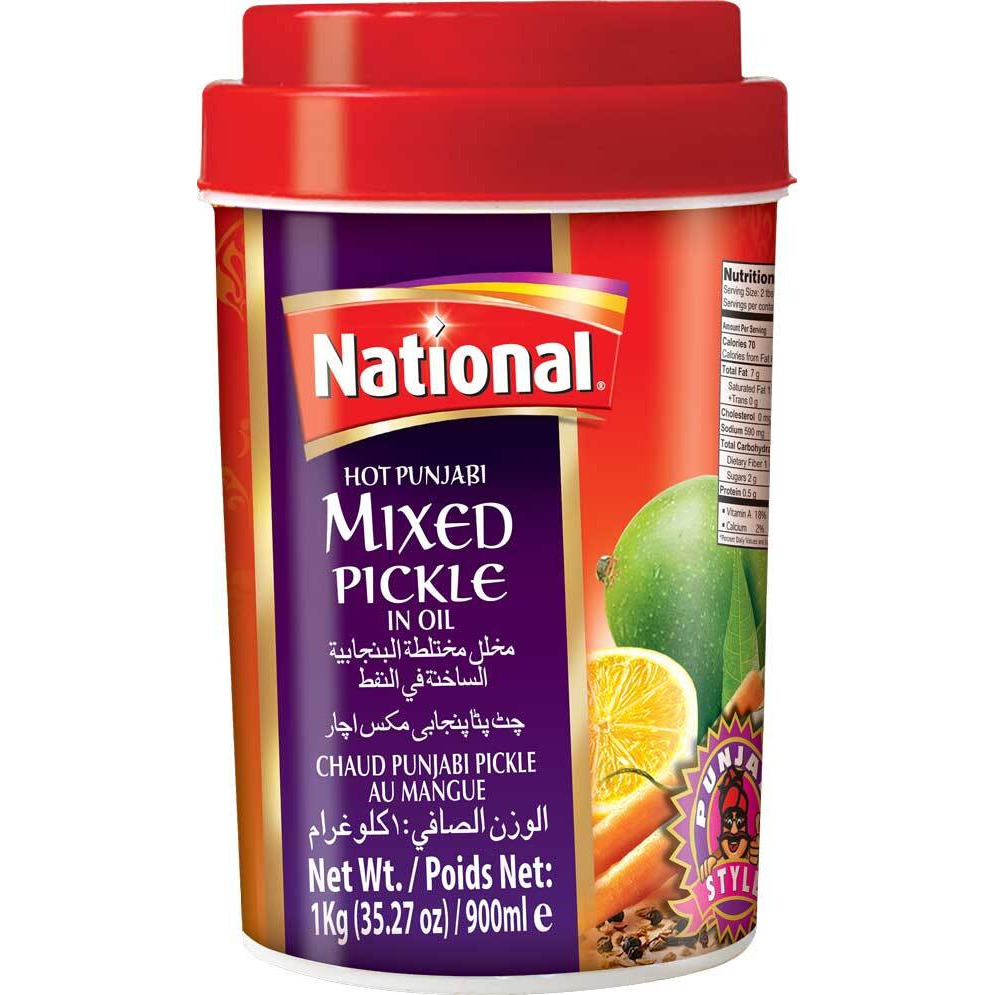 National Hot Punjabi Mixed Pickle In Oil 1 Kg