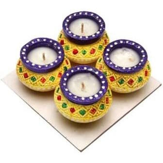Flower Wax Matki Diya 4pc 2.25.inch 257