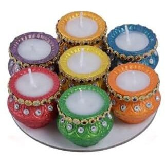 Small Wax Matki Diya 7pc 1.5inch 270