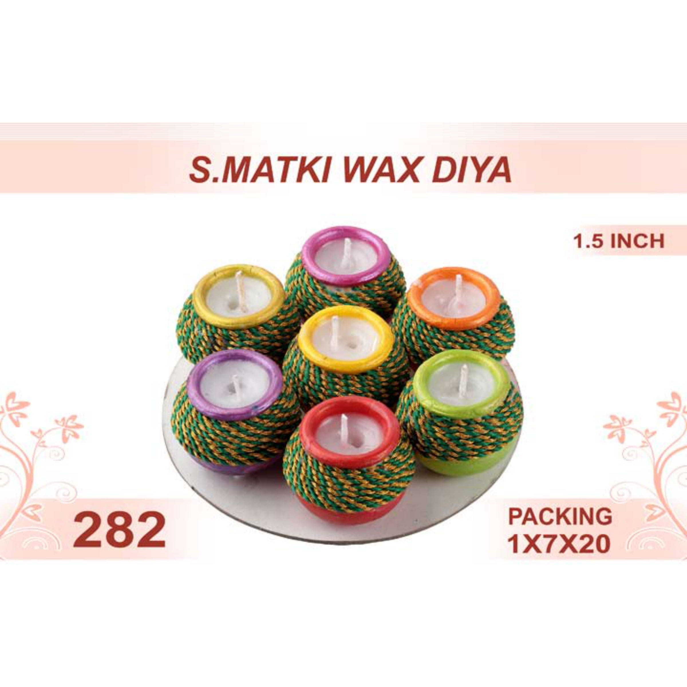 Small Wax Matki Diya 7pc 1.5inch #282