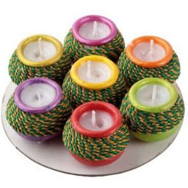 Small Wax Matki Diya 7pc 1.5inch 282