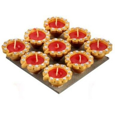 Flower Wax Diya 9pc 1.75inch 286