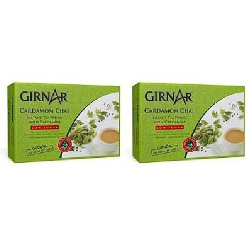 Pack Of 2 - Girnar Instant Cardamom Chai Milk Tea Reduced Sugar - 120 Gm (4.2 Oz)