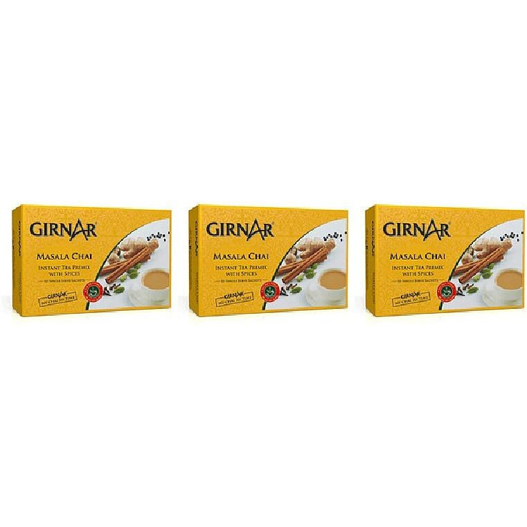 Pack Of 3 - Girnar Instant Masala Chai Milk Tea Sweetened - 220 Gm (7.7Oz)