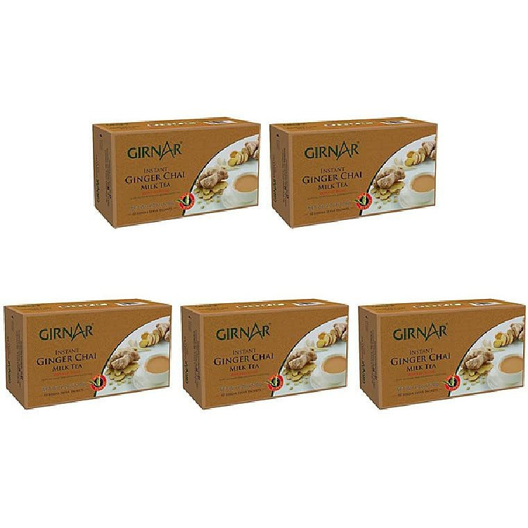 Pack Of 5 - Girnar Instant Ginger Chai Milk Tea - 4.2 Oz