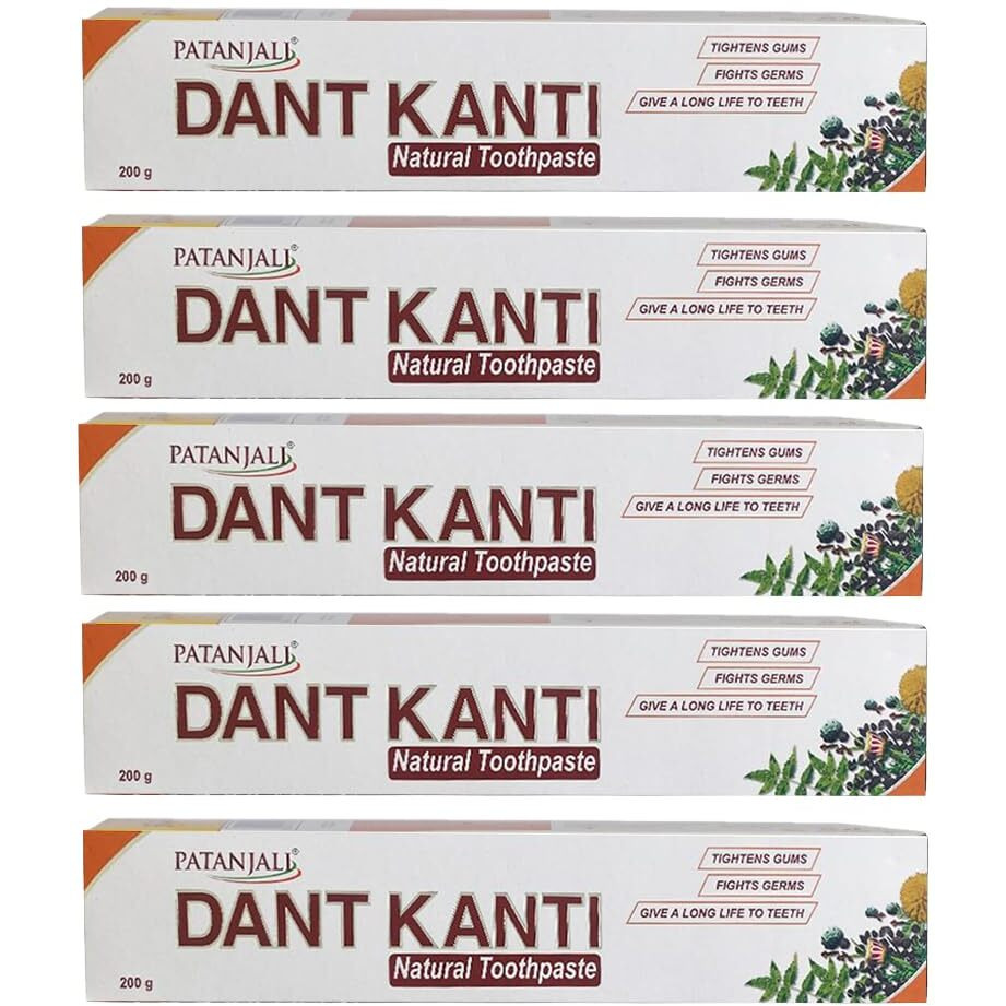 Patanjali Dant Kanti Toothpaste(Pack of 5 - 200g each) by Patanjali