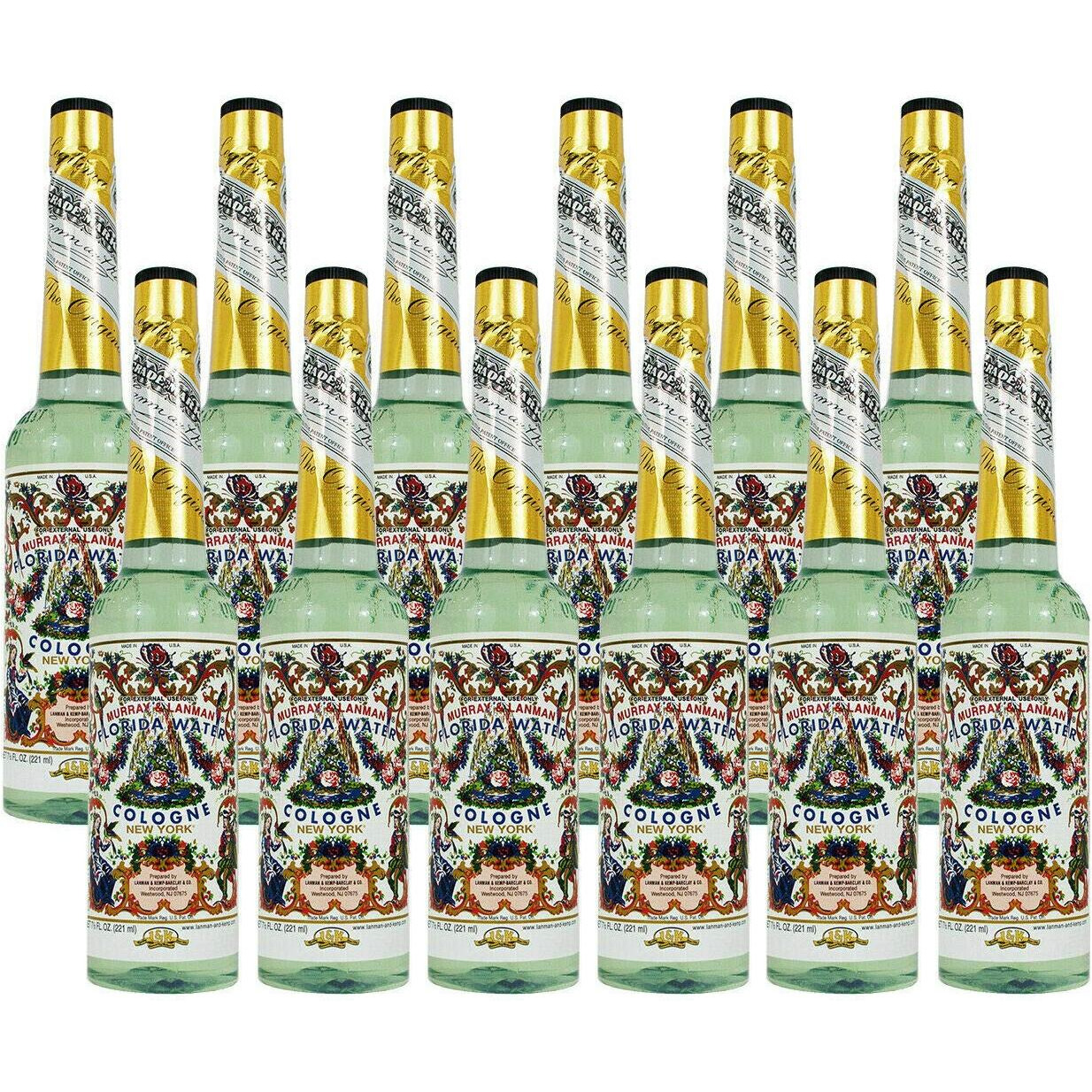 Murray & Lanman Florida Water (((12 Pack))) Cologne - Agua Florida -7.5 Fl. Oz.