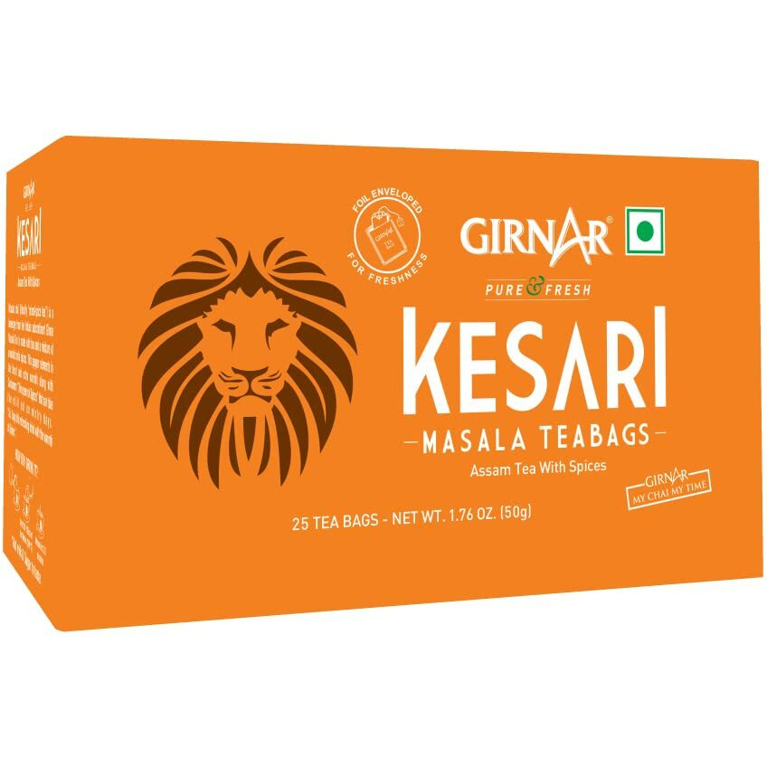 Girnar Kesari Masala (Spice) Tea, (25 tea bags)