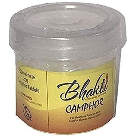 Bhakti Smokeless Camphor Blocks Tablets High Quality Refined Camphor 1.75 Oz (50gm)