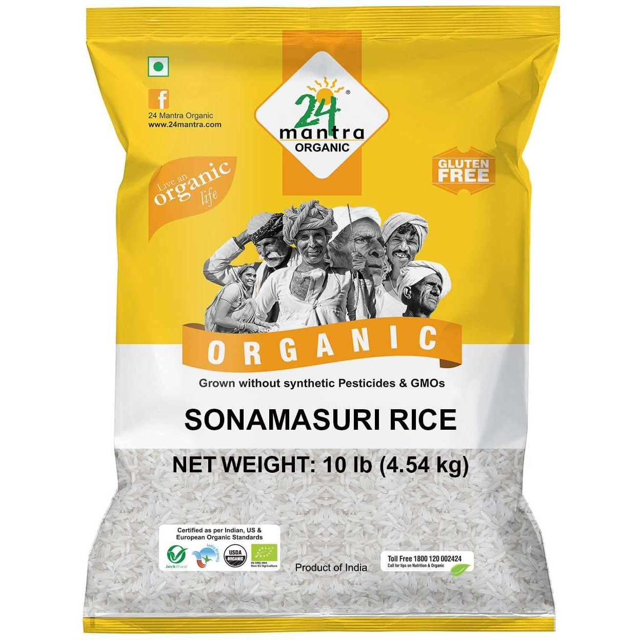 24 Mantra Organic Sonamasuri Rice 10 lbs