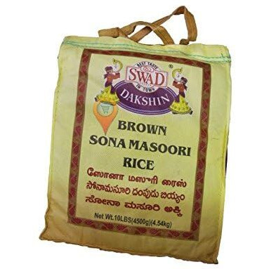 Swad Dakshin Brown Sonamasuri Rice 10 lbs