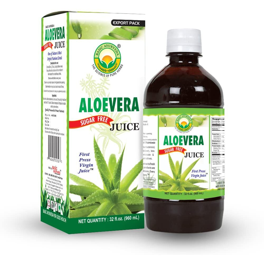 Basic Ayurveda Aloe Vera Juice Sugar Free 960 ml