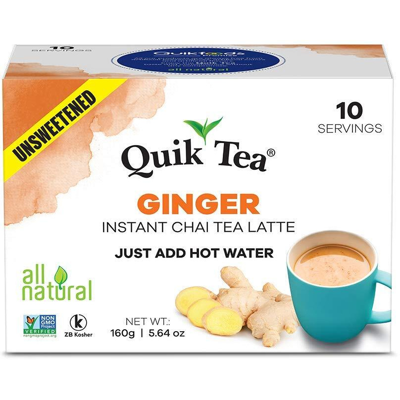 Quik Tea Ginger Chai Unsweetened - 10 pouches