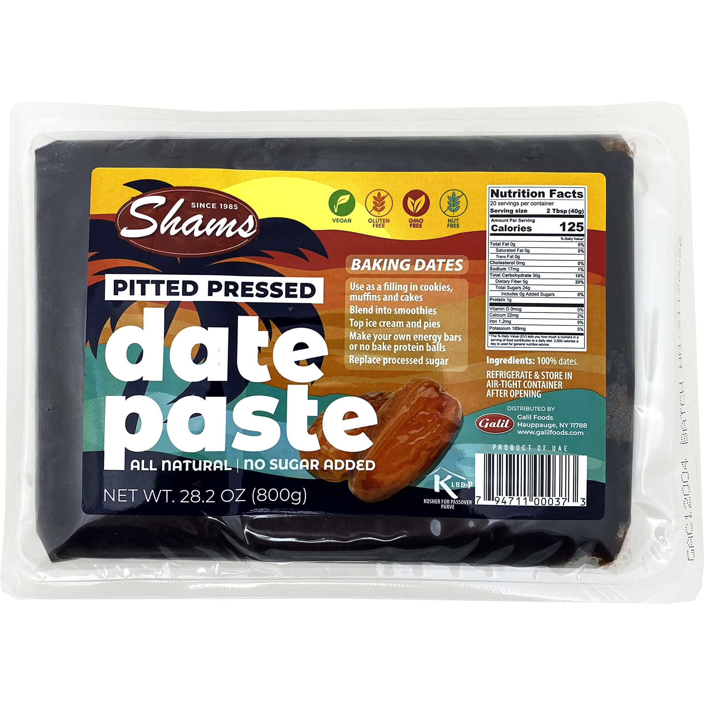 Shams Pitted Pressed Dates Dates 800gm