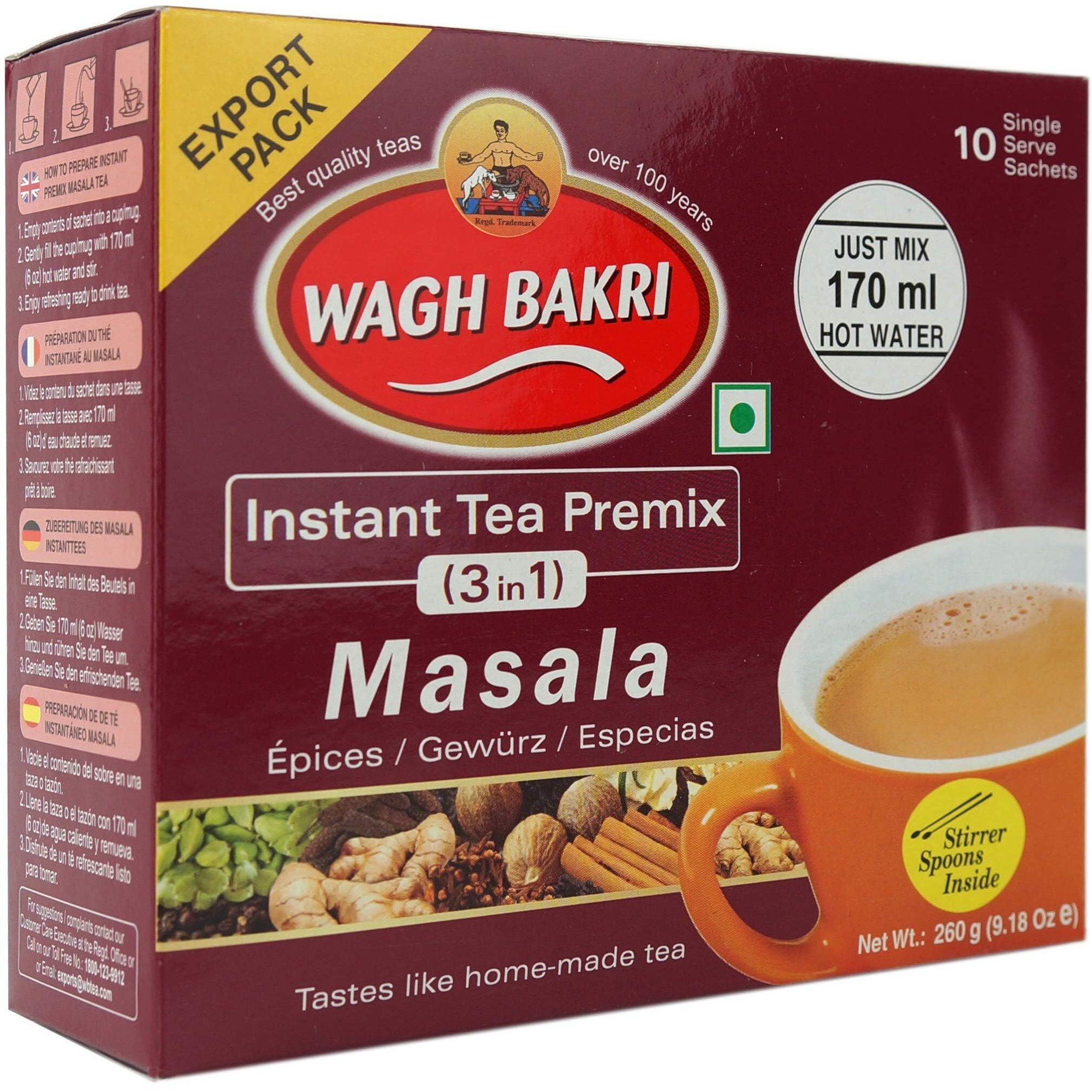Wagh Bakri Instant Masala tea 3 in 1 10 sachets