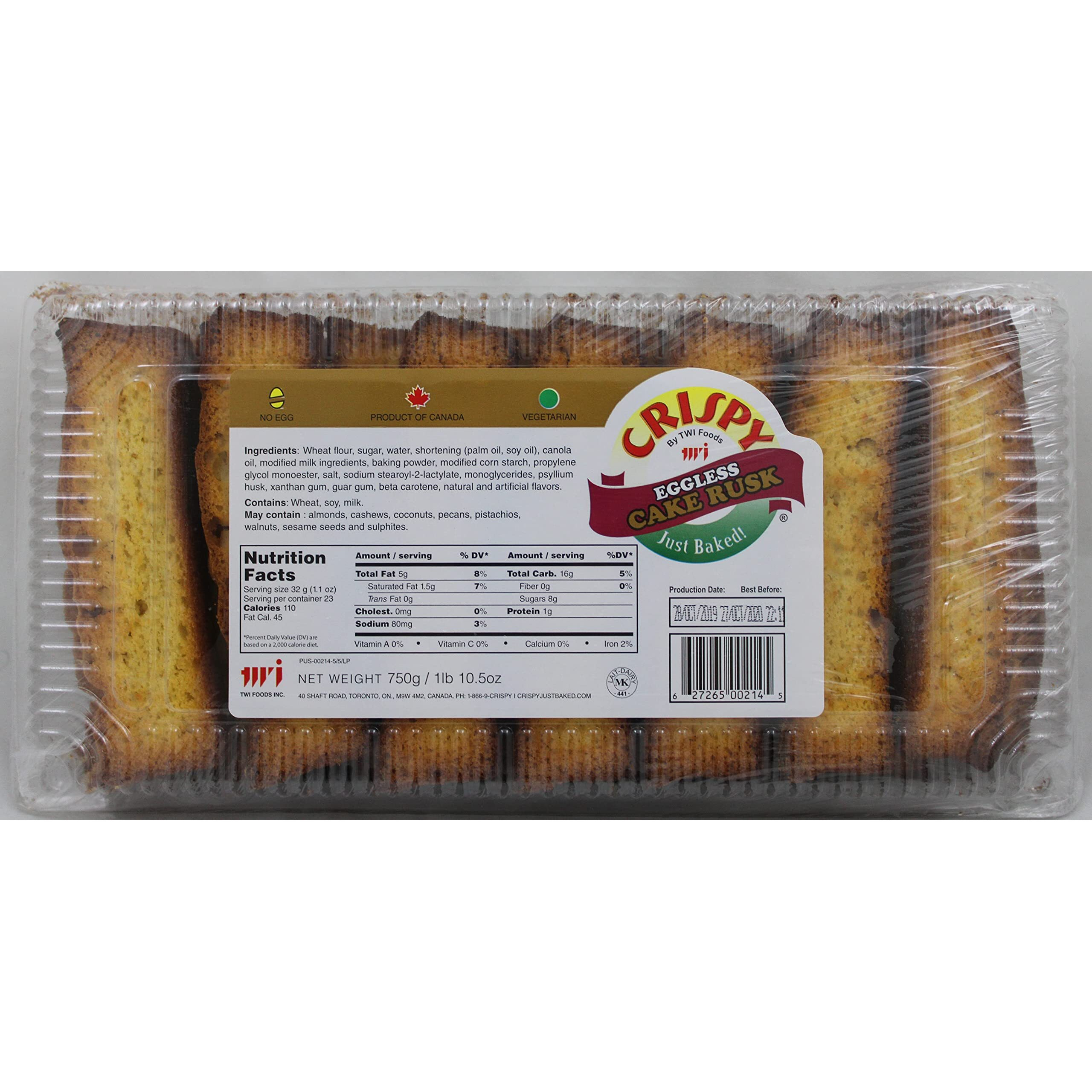 Crispy  Eggless Cake Rusk 750 gms