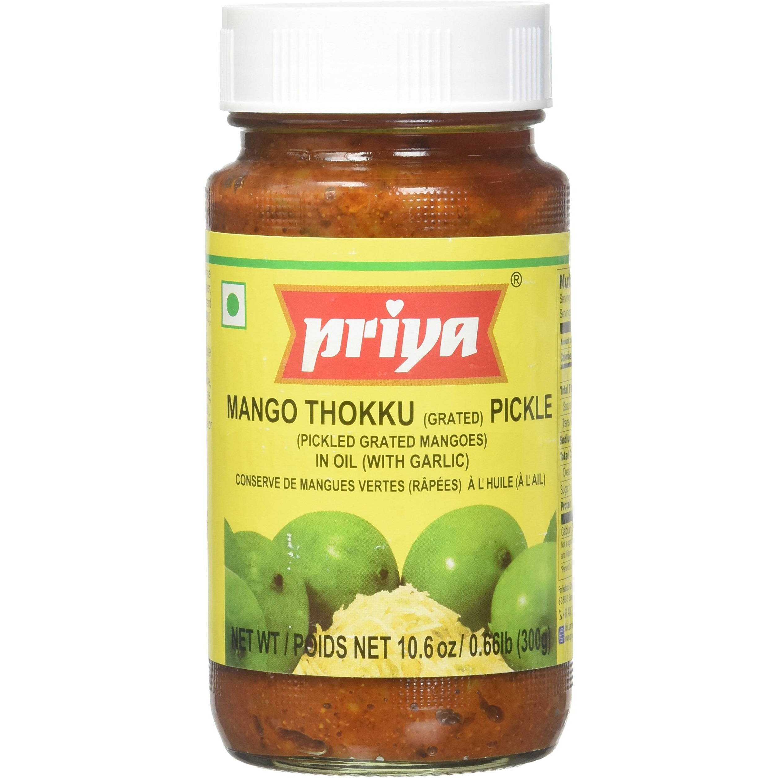 Priya Grated Mango Pickle Mango Thokku w/Garlic 300 gms